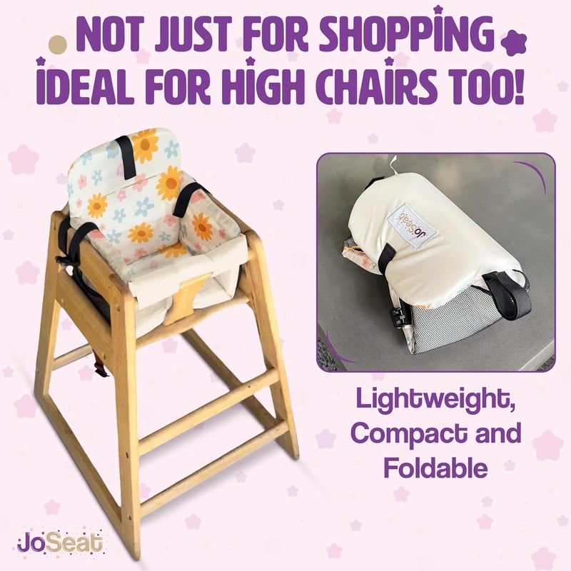 JoSeat Shopping Cart Seat Cover for Baby, High Chair & Grocery Seat Protector, Padded Chair Covers for Restaurant Seats, Unisex Machine Washable Grocery Cart Liner & Swing Insert – Floral - Image 4